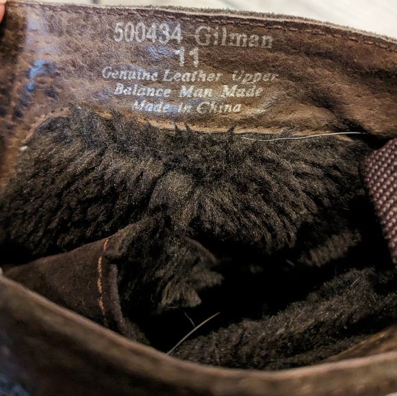 Men's ASTON GREY leather boots faux fur lined wingtip dark whiskey brown - Picture 5 of 6